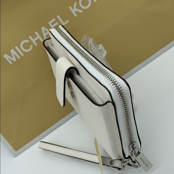 MICHAEL KORS MD ZA PHONE HOLDER WALLET Optic White - Picture 12 of 16